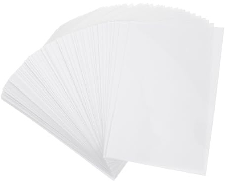 Mipcase 100 Stück Selbstklebende Laminierfolien aus Pvc Weiß für Dokumente und Fotos Vielseitig Einsetzbar als Schutzfolie bei Bürobedarf und Selbstgemacht Projekten