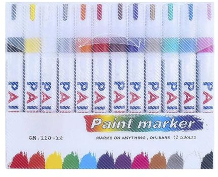 Rotuladores de Pintura | Base Aceite Impermeables y Decorativos Para Artesanías,Marcadores Artísticos Permanentes Base Aceite para Tela Cerámica Piedra Lienzo Neumáticos Tazas Metal 12 Unidades