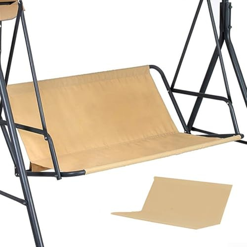 Hollywoodschaukel 2 Sitzer, Waschbare Outdoor Auflage für Hollywoodschaukel 115cm x 48cm, Wasserdichte 600D-Gartenschaukel-Abdeckung, UV-beständig, Einfache Montage(Beige)