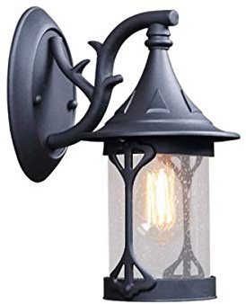 GSZCCZS Lampada a Parete Lampada Impermeabile con paradisi Vetro Trasparente in Vetro Esterno Plug-in Mela Metallo Illuminazione Esterna a Parete a Parete luci di Portico Antico per Il Giardino Patio
