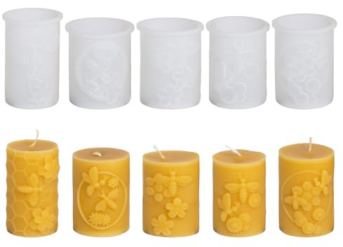 Forme per candele in silicone, forme in silicone per candele a torcia, forma in silicone con rilievo di api e favi, forme per candele in silicone, forme per candele in silicone 3D, forme per candele