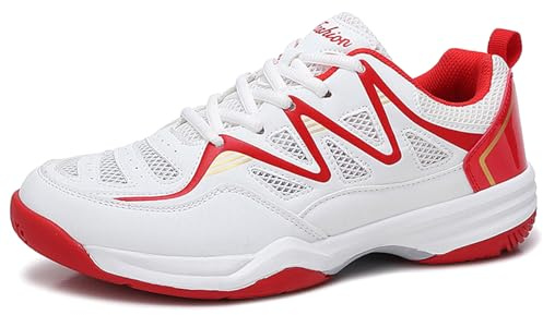 Hiuzylqx Zapatos de bádminton para Hombre Ligeras y Transpirables Zapatillas de Tenis Interior para Fitness,Running y Caminata,A,41 EU