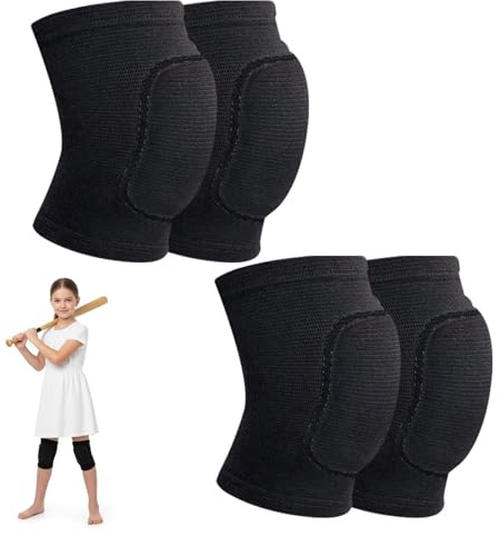 MmotZsb 2er-Pack Knieschoner Tanzen, Knieschoner Volleyball Kinder, Knieschoner Handball Kinder, Atmungsaktive Knieschützer Für Tanz, Handball, Fitness Und Winterwärme, (Größe S, Schwarz)