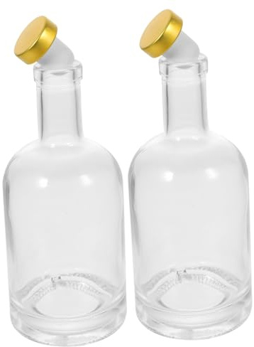 YARNOW 2 Pezzi Bottiglia Vetro per Liquore 500ml Fondo Spesso, Apertura Larga, Facile da Versare, per Bar e Club