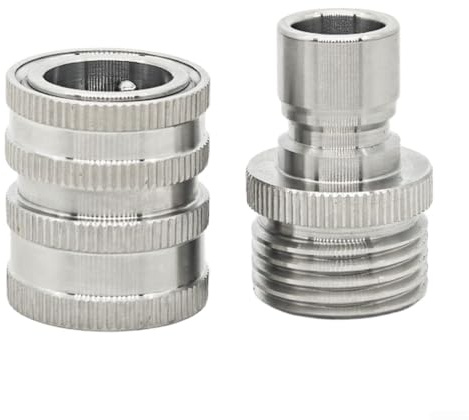 Schlauch Schnellverbinder Edelstahl Garten 3/4 Zoll Hochdruckreiniger Adapter Wasserhahn Fitting Kupplung männlich weiblich Messing