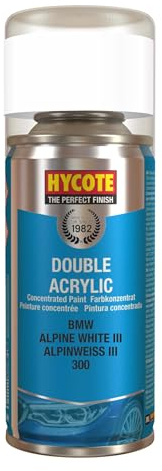Hycote Double Acrylic Aerosol Car Spray Paint, BMW - Alpine White, 150 ml