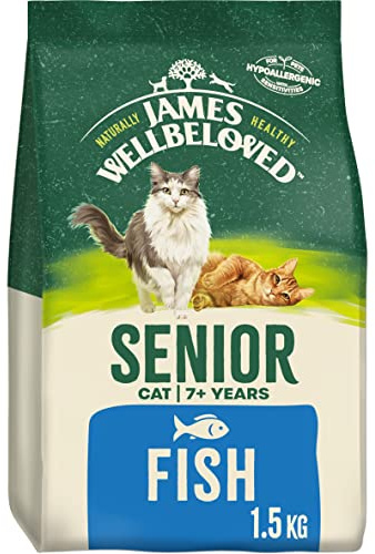 James Wellbeloved Senior Fish, sacchetto da 1,5 kg, cibo secco ipoallergenico per gatti