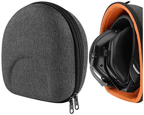 Geekria Shield Headphone Case Compatible with V-MODA Crossfade 3, Crossfade 2, Crossfade XS, Replacement Hard Shell Travel Carrying Bag with Cable Storage (Dark Grey)