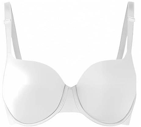 New Ladies Women's Beauform T-Shirt Full Cup Coverage Bra Size 32A-40E (DD, White, 36)