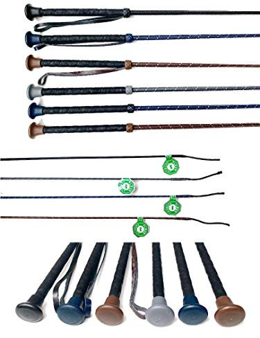 Fleck - Soft Wickelgriff Dressurgerte Gerte Reitgerte Neylongespinst (braun, 120 cm)