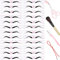29 Stück Augenbrauen Schablonen Set enthält 24 Stück Wiederverwendbar Augenbrauen Schablone mit Riemen Rasier Apparat Augenbrauen Trimmer Schere, Makeup Pinsel und Aufbewahrungsbox