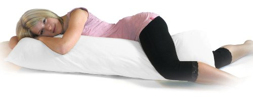 Dukal | Bezug für Seitenschläferkissen | 35x160-40x160 cm | aus hochwertigem DOPPEL-Jersey | 100% Baumwolle | Farbe: weiss