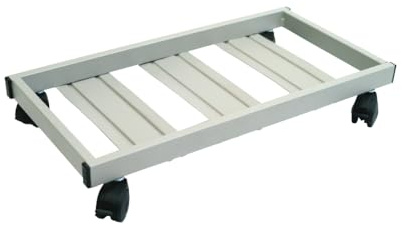 Tecnokit: Pflanzenroller rechteckig aus Stahl, Untersetzer mit Rollen, Cotto oder Aluminium, erhältlich in 3 verschiedenen Größen (100x40, Aluminium)