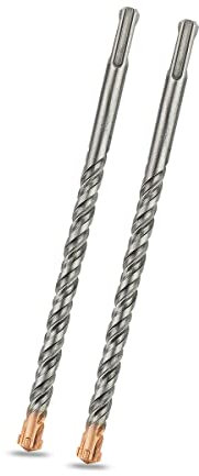 Meccion SDS Plus Hammerbohrer 12mm x 200mm x 2pcs Professionell Betonbohrer mit 4 Hartmetall Schneiden, Ideal zum Bohren in Stein, Beton, Naturstein, Ziegelmauer