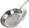 Padella Chefkoch Ø28 cm Monaco con base a nido d'ape - Padella in acciaio inox di alta qualità - Adatta a tutti i tipi di fornelli (anche a induzione)