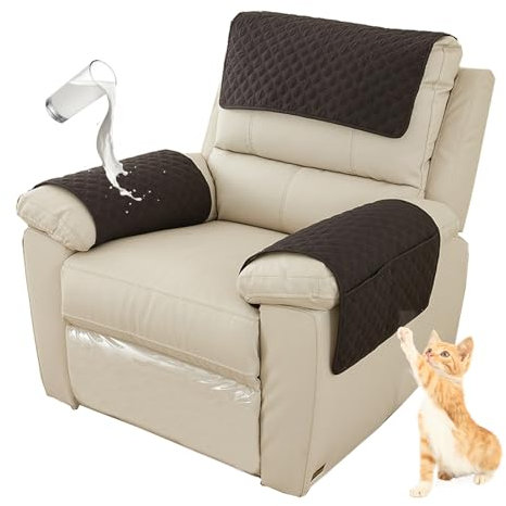 HonunG Sessel überzug,Sesselschoner Mit Armlehnesesselschoner, Sesselschoner,Sofa Bezug,Anti-Rutsch Wasserdicht Waschbar Armkappen Für 1 2 3 Sitzer (Schwarz,1 Sitzer | 3 STK)