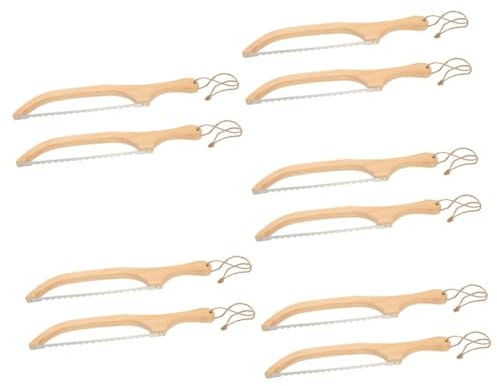 TOPBATHY 10pezzi Wooden Bread Cutter Slicer Strumento Per Affettare Pane e Torte Acciaio Inossidabile Per Pasticcerie e Cucine Domestiche