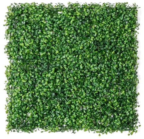 LUWENER 2PCS Artificial Grass Wall 1m x 0.5m Boxwood Grass Wall Panels, Greenery Artificial Leaves Hedge Panels Backdrop Boxwood Hedge Panels for Fence Privacy Screen(2pcs, 50cm*50cm)