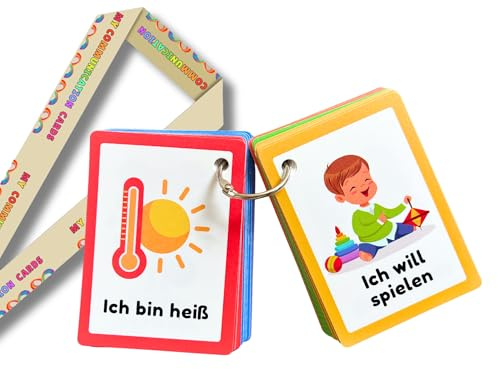 Plastik-Kommunikationskarten für nonverbale Kinder und Erwachsene. Lernkarten für die visuelle Kommunikationshilfe bei Autismus und besonderen Bedürfnissen. (Deutsch)