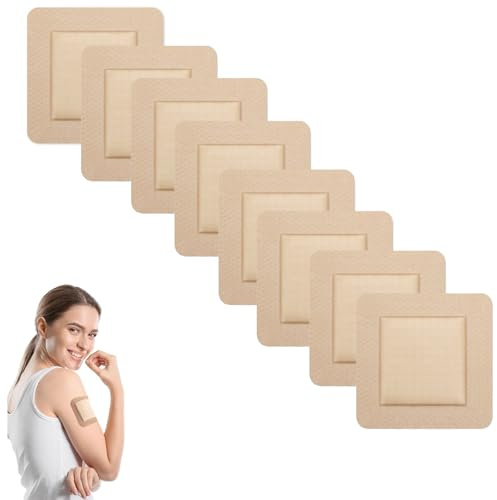 8 PCS Silikon Schaumverband 5x5 cm, Dekubitus Pflaster, Nicht Haftender Silikon Pflaster, Bandagen, Schienen & Schlingen zur Armunterstützung