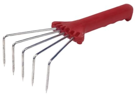 TAIZhiChen Râteau de Jardin, Râteau à Griffes, Multifonctionnel, En Acier Inoxydable, Petit Outil de Jardin, Motoculteur pour, Creuser La Plage, Désherber, Rouge