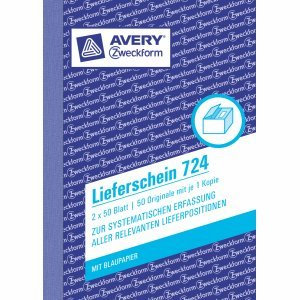 AVERY Zweckform 20 x Formularbuch Lieferschein A6 VE=2x50 Blatt