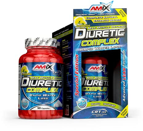 AMIX - Quemador de Grasa - Diuretic Complex - 90 Cápsulas - Suplemento con Extractos Vegetales y Vitaminas - Máxima Eliminación de Líquido - Complemento para Ayudar a Perder Peso