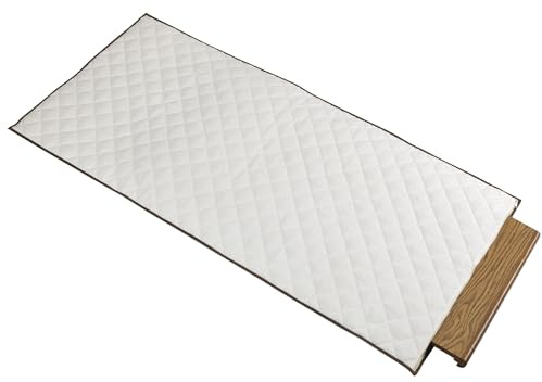 Household Essentials Quilted Table Leaf Storage Bag, Heavy-Duty Poly-Cotton Canvas, Interior Storage Pocket, Zippered, Lightweight, Protective, Spacious, Natural with Brown Trim