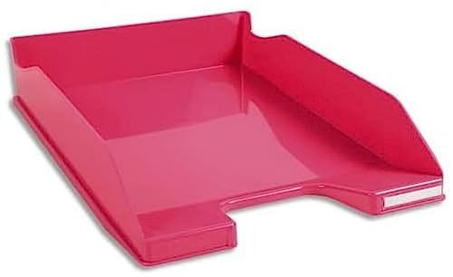 Exacompta - Ref 113284D - 1 COMBO MIDI brevkorg - mått 34,6 x 25,5x 6,5 cm - för A4+ dokument - kapacitet 500 ark - färg hallon glansig - Levereras med etiketthållare