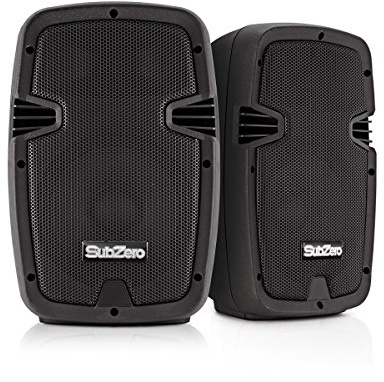SubZero 200W 8 Speaker System with Digital Media Player | Portable Package with Two Professional Speakers, Clear Sound from 8-Inch Woofers, Gig-Ready Integrated Mixer