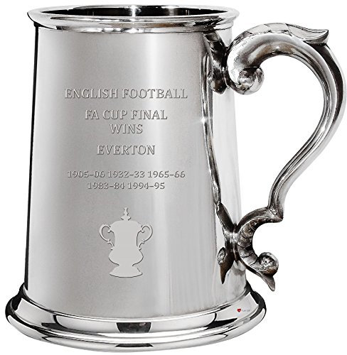 I LUV LTD Tankard Chope pour Everton Total des Victoires de la FA Cup Anglaise 1pt Chope en Étain