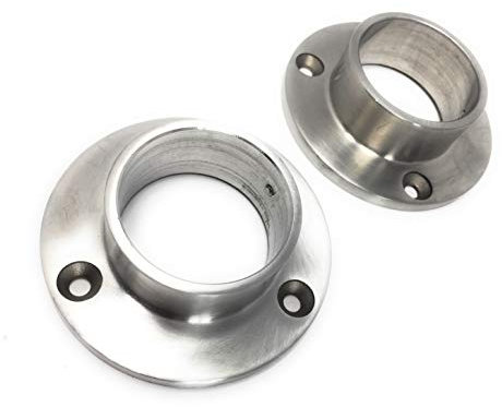 V2A Edelstahl 42,4 Boden Flansch Fuß Wandanschluß Rohr Geländer Fitting Adapter 2 Stck