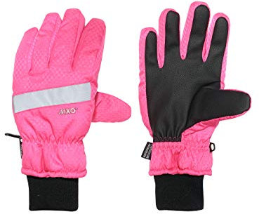maximo Mädchen Fünffinger mit Strickbündchen Handschuhe, Rosa (Fandango Pink 60), 4 (Herstellergröße: 4)