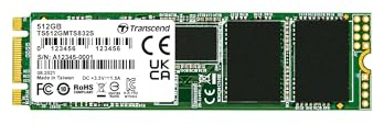 Transcend SSD Interne MTS832S 512GB M.2 2280 SATA III 6 GB/s 3D TLC NAND avec Cache DRAM Single-Sided Ultra Slim - TS512GBMTS832S