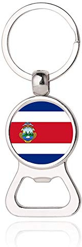 Wedare Souvenir Bandera de Costa Rica Cerveza Abrebotellas Metal Cristal Cristal Llavero Viaje Recuerdo Regalo Llavero Accesorios