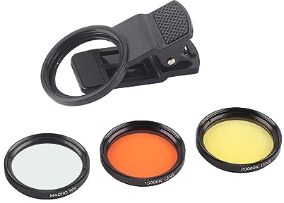 YOUTHINK Set filtri obiettivo per fotografia acquario Obiettivo macro giallo arancione Lente per acquario marino Lente per fotografia acquario corallo e filtro macro