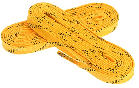 IMIKEYA Professional Ice Hockey Skate Laces, Waxed Shoelaces, Anti- Fracture Shoe Laces (Yellow, 96 Inch)