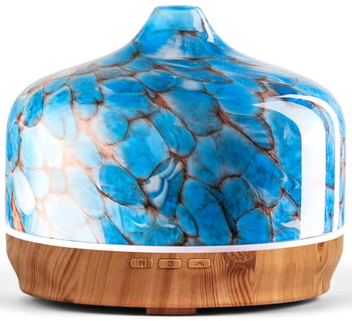 Porseme Large Oil Diffusers 500ml, Ultrasonic Essential Oil Diffuser | 7 Colors Changing Humidifier,Cool Mist Aromatherapy Diffuser Whisper Quiet, Waterless Auto-off Air Fresheners for Home（Blue）