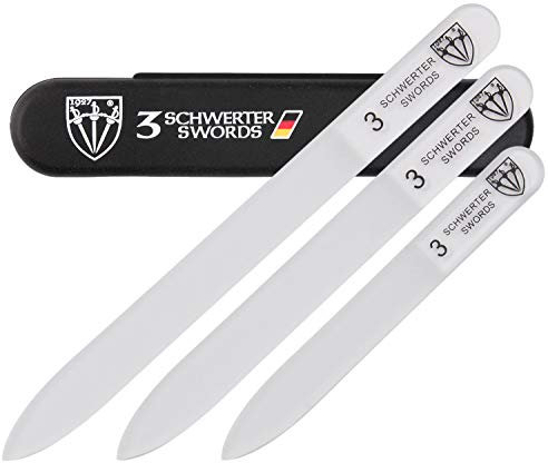 3 Swords Germany – Lime à ongles en verre 3 pieces manucure pédicure - qualité marque