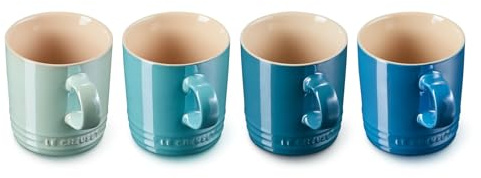 LE CREUSET 69113358139031 - Juego de 4 vasos (350 ml, 4 unidades), color azul y verde