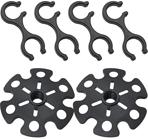 MEETOOT Universal Gehstock Zubehör Trekking Stock Kit Bergsteigen Stock Stabilität Zubehör 8-förmige Klemme und Schlamm Schnee Körbe