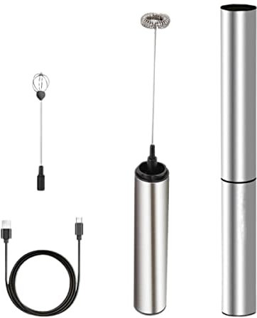 DAZZLEEX Usb Recargable Eléctrico Leche Espumador De Espuma Fabricante De Batidor De Huevo Mezclador De Mano Herramienta Recargable Para Agitar Huevos, Mantequillas, Leches, Sop