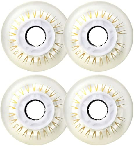 TGHY 4er-Pack Inline-Skate-Räder LED-Blinker-Ersatzräder 62 mm/64 mm/68 mm/70 mm/72 mm/76 mm/80 mm 92A, Indoor-Outdoor-Roller-Ersatz-Skate-Räder,Weiß,68mm