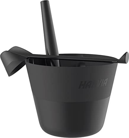 Harvia Click Saunakübel und Schöpfkelle Saunaeimer mit Aufgusskelle Kunststoff schwarz