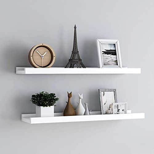 INLIFE Bilderleisten 2 STK. Weiß 80x9x3 cm MDF