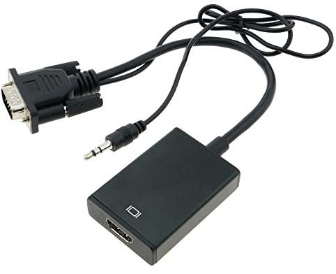 CableMarkt - Cable conversor VGA Macho y Audio a HDMI Hembra de Color Negro