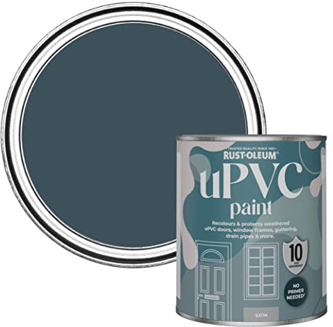 Rust-Oleum Blue uPVC Door and Window Paint In Satin Finish - Evening Blue 750ml