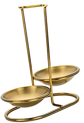 Generic Porta mestolo in piedi Poggia cucchiaio Poggia cucchiaio Porta mestolo verticale per utensili da cucina, doppio giro d'oro