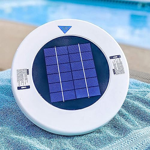 Solarbetriebener Schwimmbadreiniger,Solar-Pool-Ionisator,tragbarer Reiniger zur Eliminierung,Pool-Reinigungsgerät, solarbetriebener chlorfreier Pool-Reiniger for Pools und Spas, bis zu 22.000 Gallonen