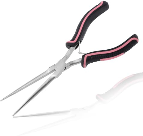 LEONTOOL 7 Extra Long Needle Nose Pliers for Jewelry Making, Serrated Jaws